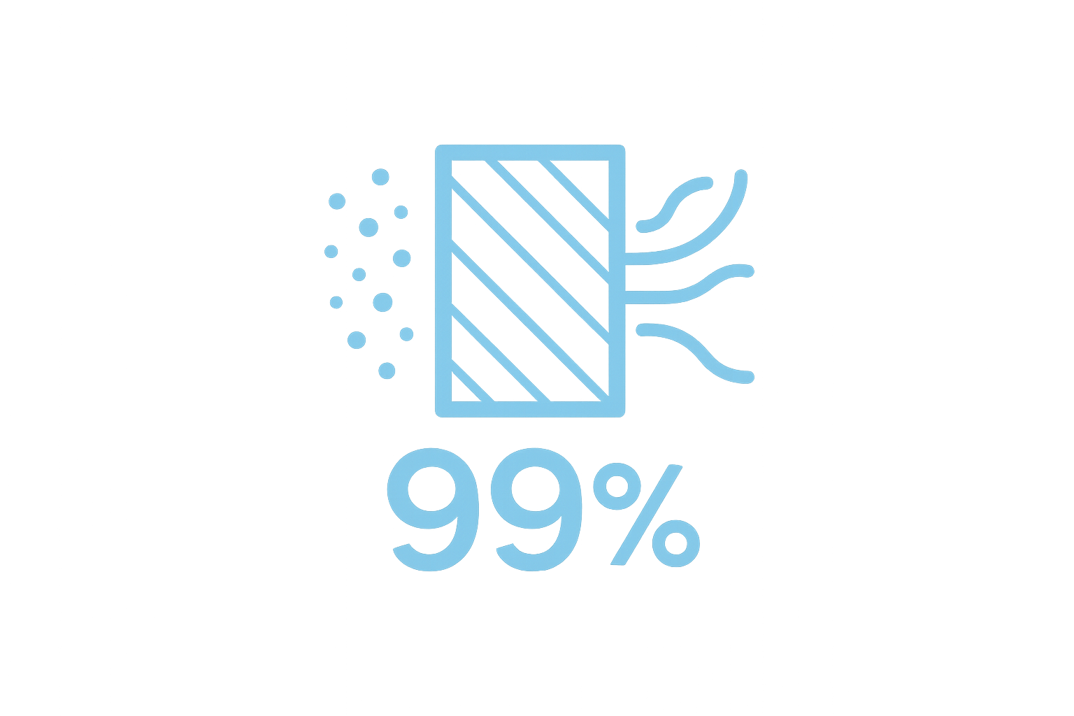 gib mir ein passendes icon "filtert 99% der Schadstoffe" und ja es geht um einen mini luftreiniger und wenns geht mit der selben farbe wie bei dem air icon