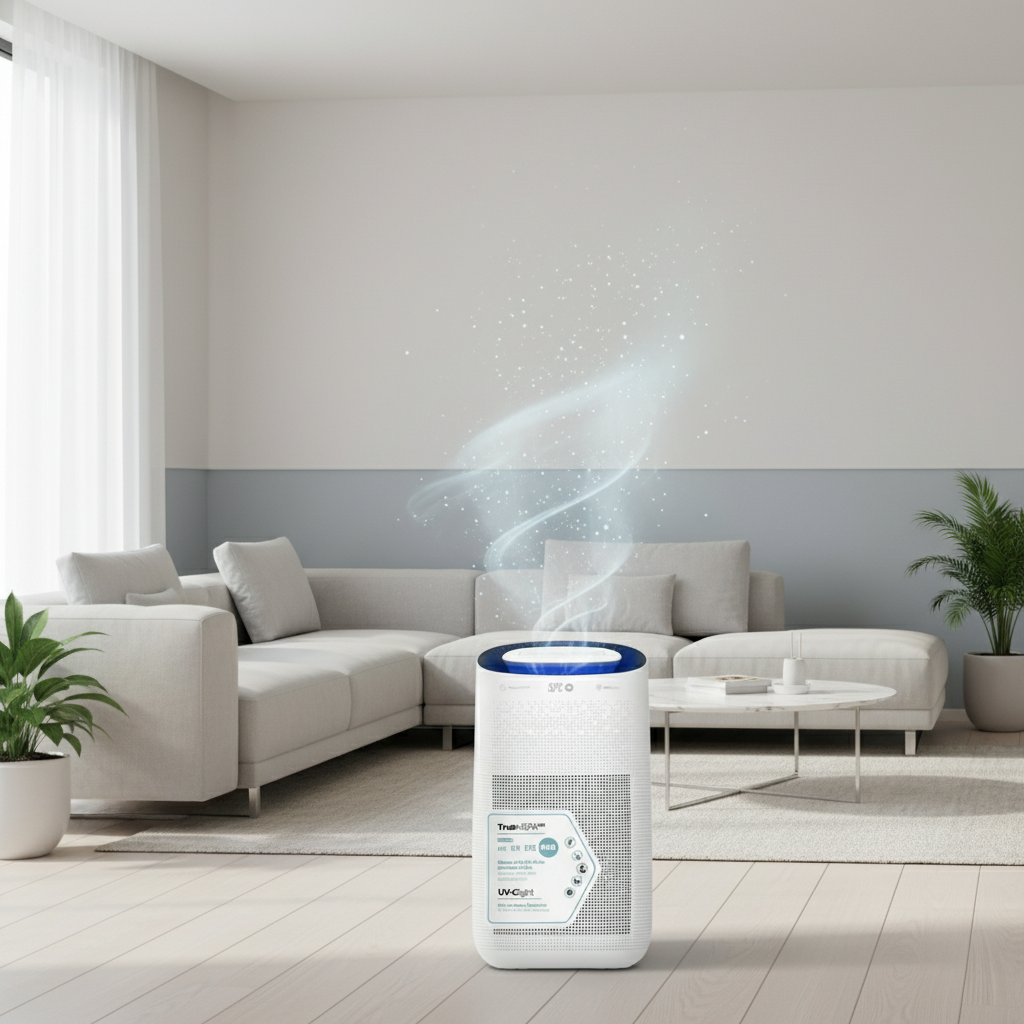 SPC 6512B Luftreiniger in Aktion - korrektes Modell